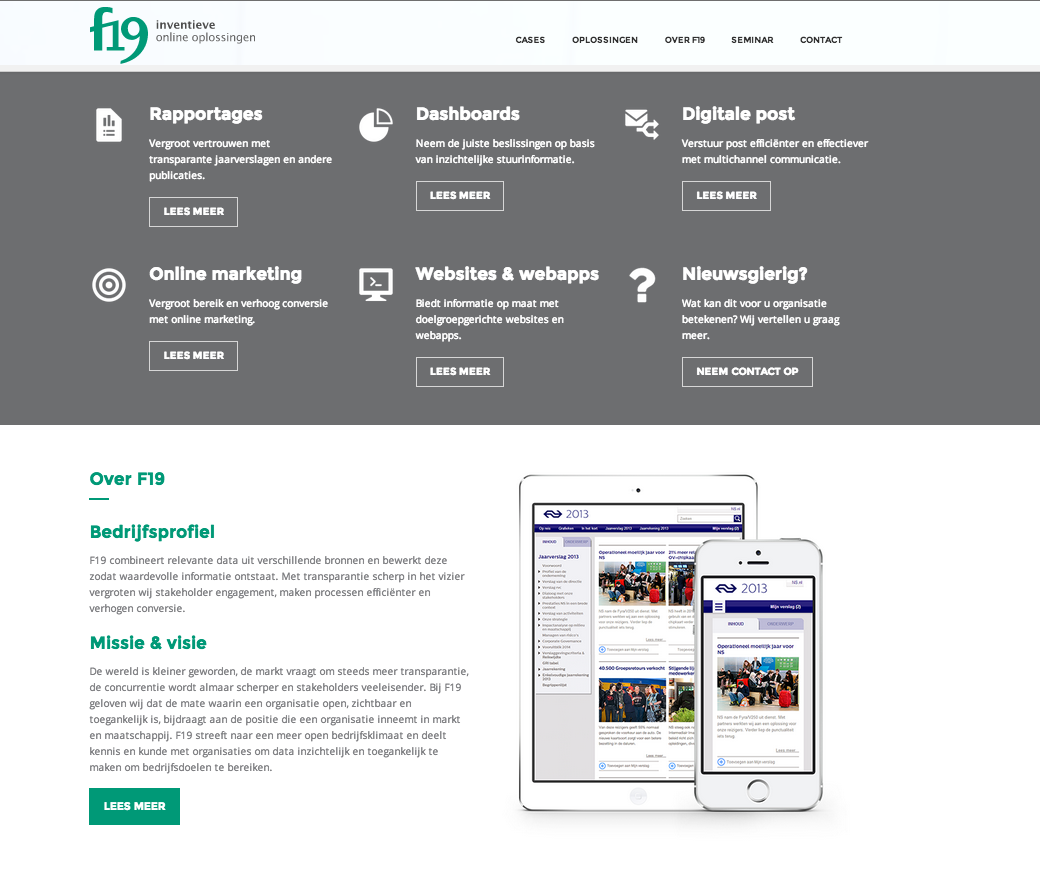 Web copywriting voor F19 door Coppig